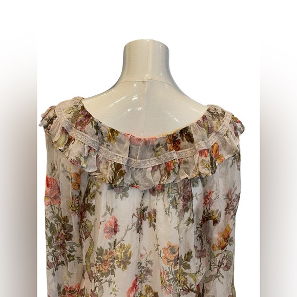 Needle & Thread Floral Print Ruffle Blouse Size:4 - Picture 4 of 12